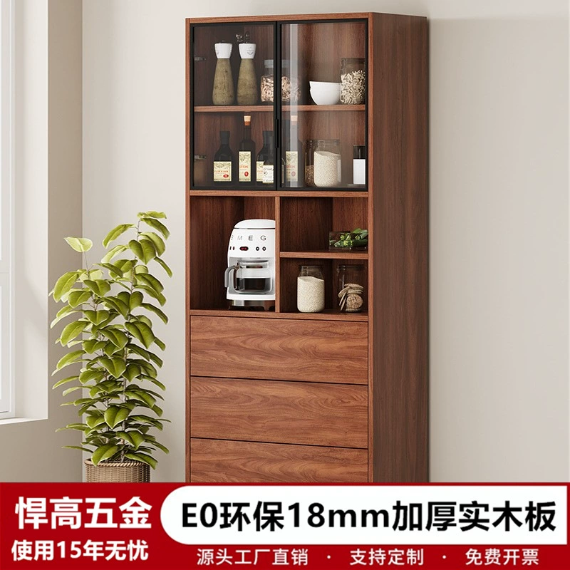 Современный простой буфет из цельного дерева, ресторан, настенный встроенный кухонный шкаф, домашний шкаф для хранения, шкаф для хранения