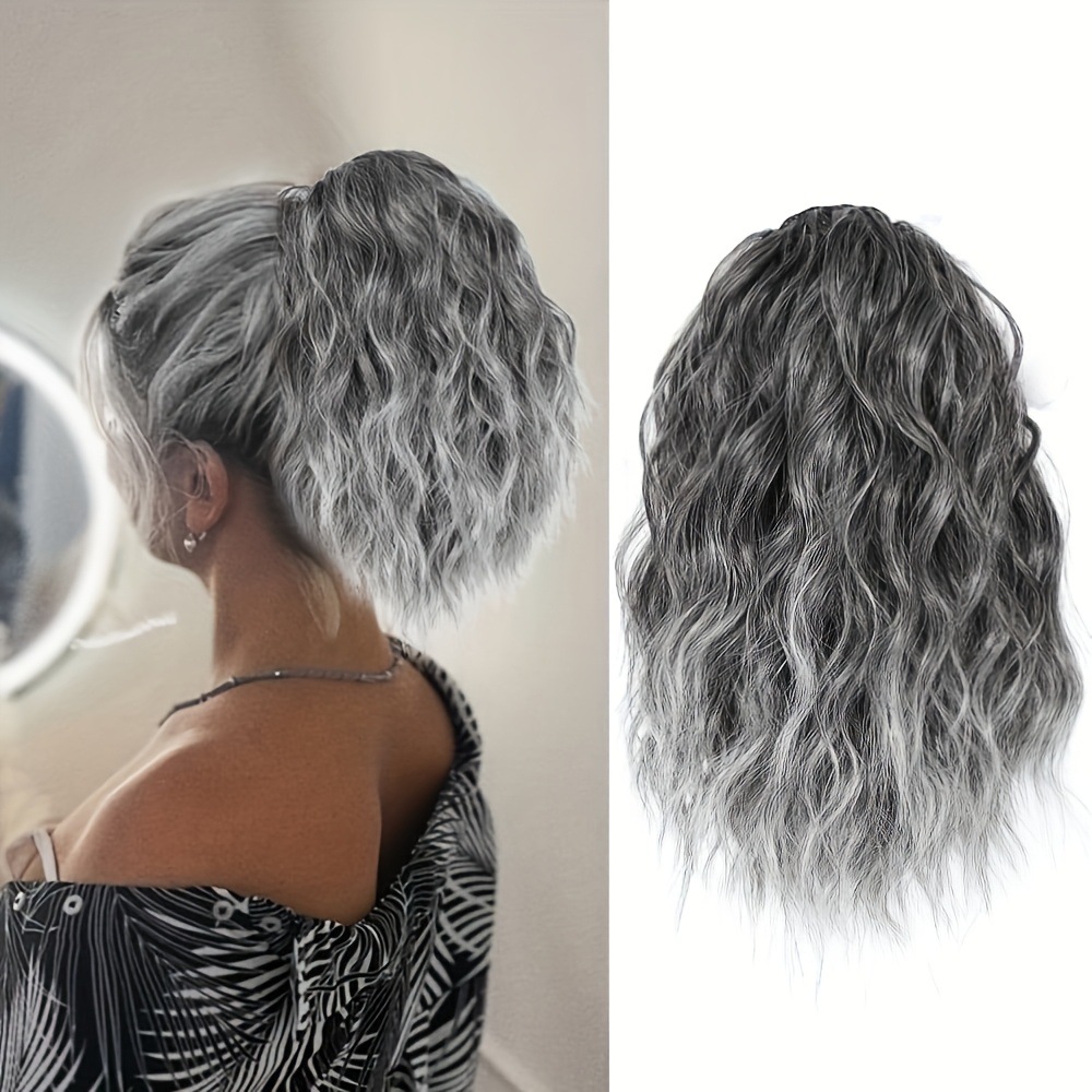 European And American Style Synthetic Hairpiece For Women Short Drawstring Ponytail Wool Curl Hair Extension Wholesale_voghion.com