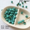 1519# imitation turquoise smudged round beads 10 pieces