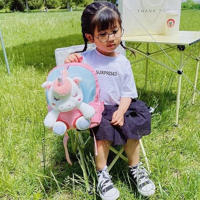 3D unicornio estereoscópico mochila juguete de peluche jardín de infantes caricatura lindo mochila pequeña mochila ligera