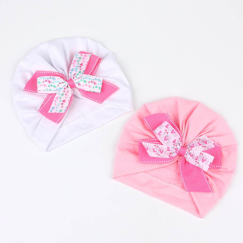 Children Unisex Cute Bow Knot Printing Baby Hat display picture 3