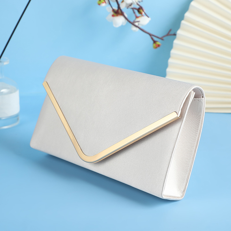 300g Weight Satin Lining Material Women's ABS PC Solid Color Elegant Square Lock Clasp Evening Bag