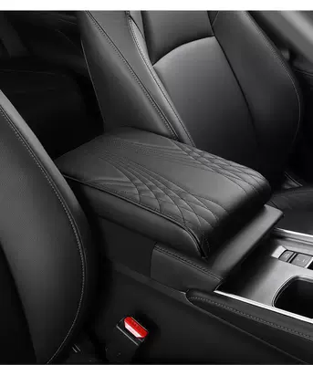 Car armrest box cushion memory foam heightening cushion universal armrest pillow central armrest box sleeve lengthened and widened and thickened (Armrest box pad) - classic-black-one-pack-please-note-the-car-logo