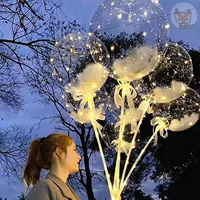 LED-пёрышко Bobo шар, воздушный шар 20 дюймов с тёплыми LED-огнями и лентой, декоративный набор