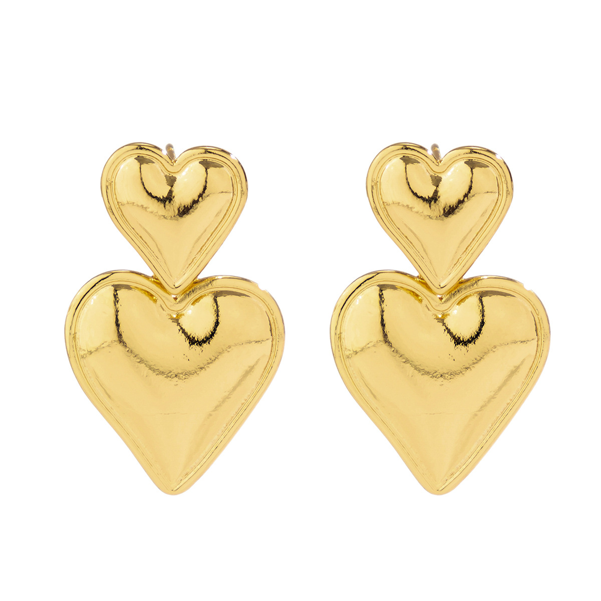 1 Par Elegante Señora Gotitas De Agua Ondas Forma De Corazón Enchapado Hierro Aretes display picture 16