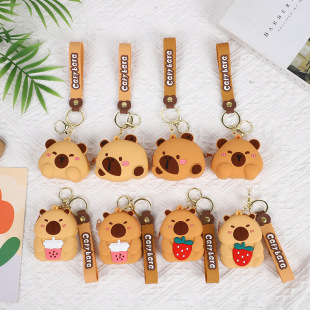 Cute Kapibala silicone coin wallet keychain wholesale children's wallet storage bag school bag pendant accessories