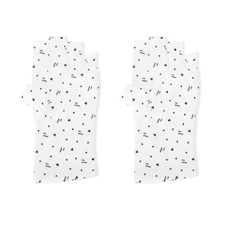 Nuevo patrón de amor de uñas guantes a prueba de negro UV a prueba de sol antideslizante lámpara para hornear aislamiento térmico fugas guantes de dedo
