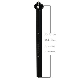 無標炭素繊維シートチューブ 27.2/31.6mm 道路マウンテンバイク用 哑光 