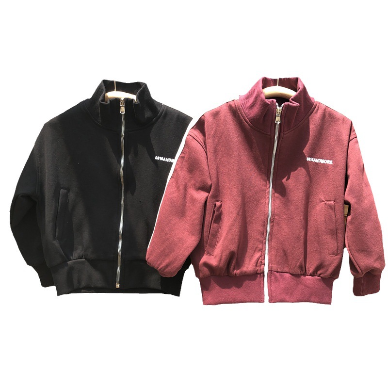 Jesenný detský športový kardigan s výstrihom do V pre chlapcov a dievčatá na jeseň 2024, jednofarebný_voghion.com