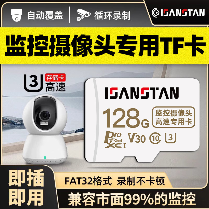 Flash Li Pai Tf Card Surveillance Camera Dedicated Memory Card Home Camera Fat32 Format C10 High-Speed Sd Card