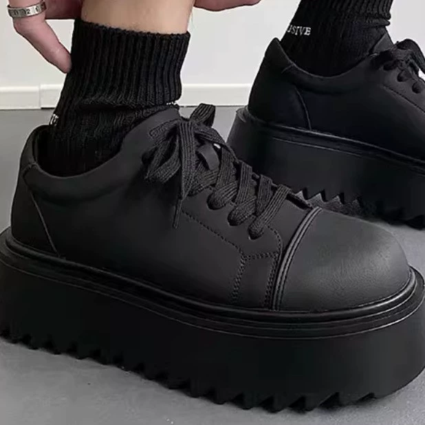 Обувь дерби с толстой подошвы кожаные мужские туфли