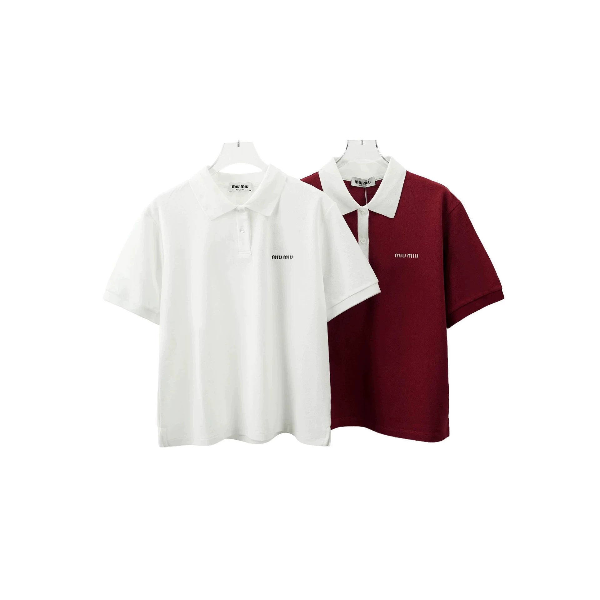 2026 New High-Version MIU Classic Small Logo Embroidered Lapel Short-Sleeve Polo Shirt, Unisex Casual T-Shirt Top