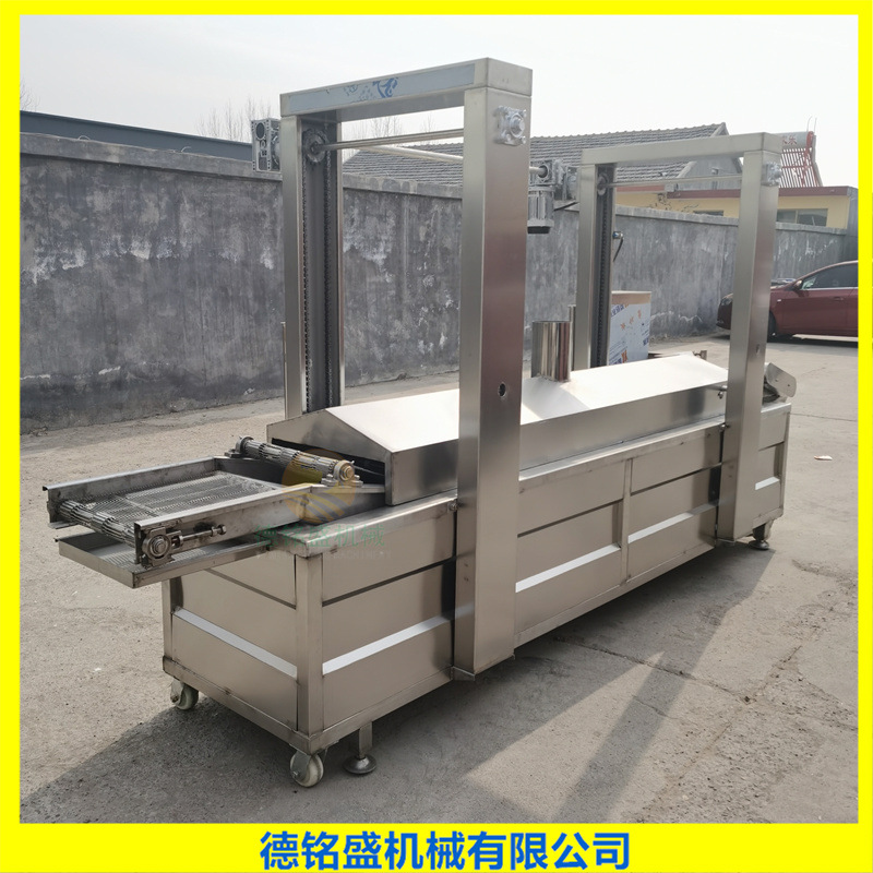 鸭翅生产流水线 燃气薄脆油炸机 双层网带式馓子油炸生产线