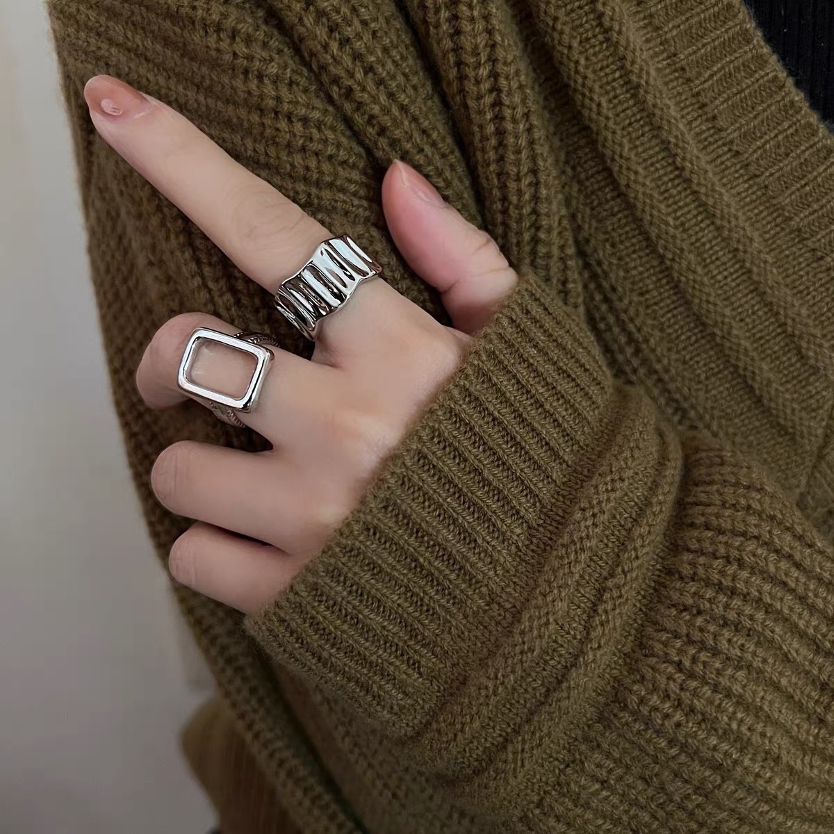 Vintage Layered Number Ring For Men And Women Silver Jewelry_voghion.com