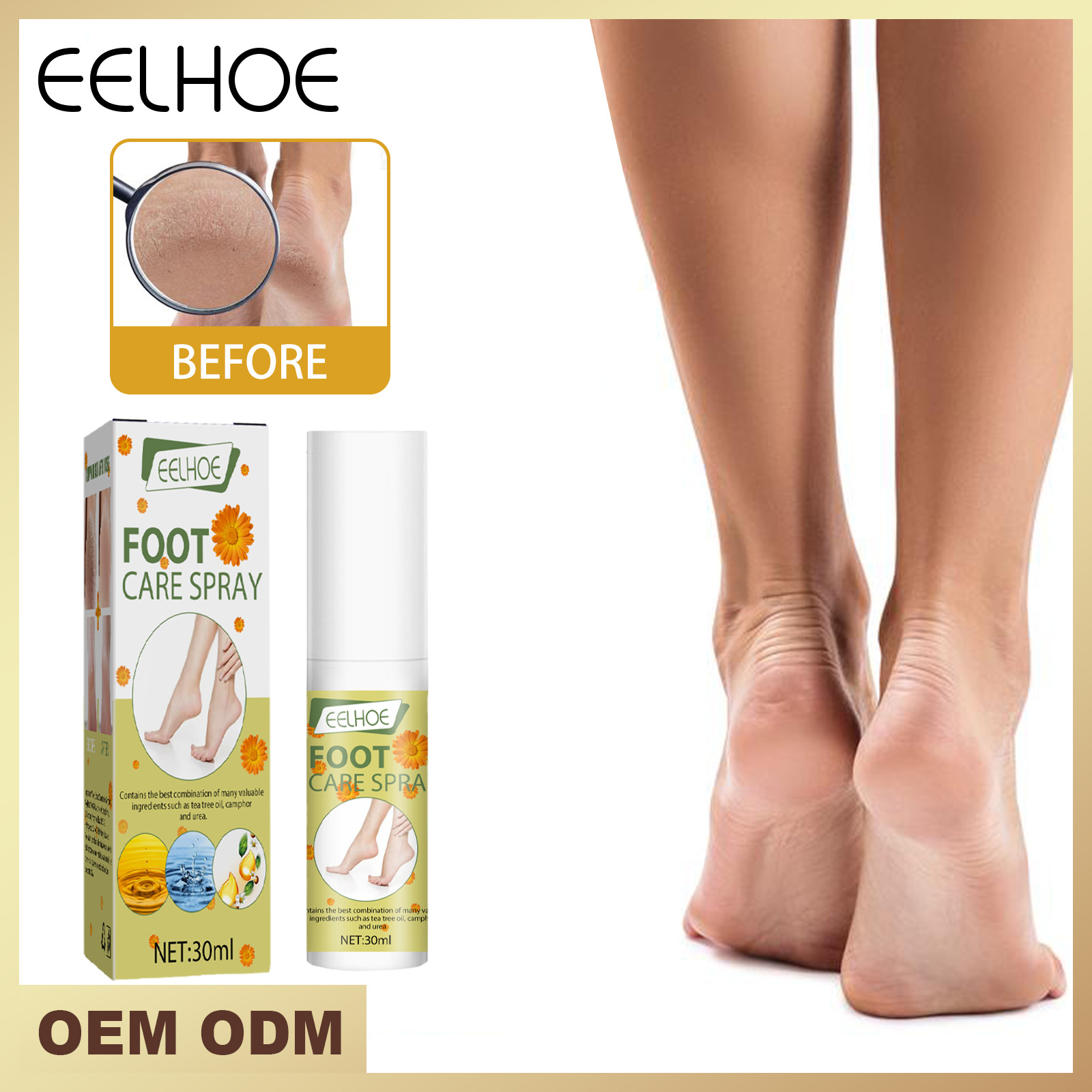 care Beautiful Fußspray Fußpflege Fluid Feuchtigkeitsspendendes Deospray Peeling, Peeling und Anti-Cracking_voghion.com