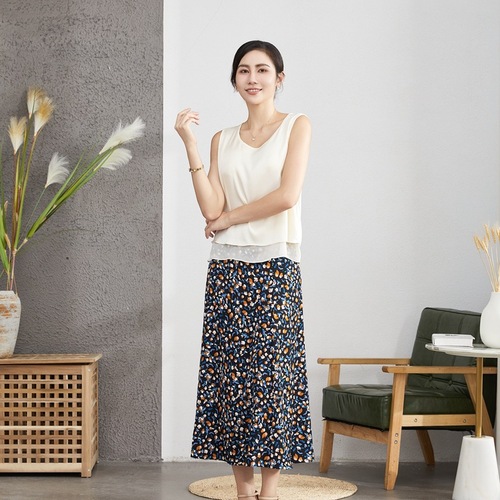 Silk Slip Dress Women's Underwear Summer New Layered Mulberry Silk Outerwear Plus Size Fake Two-Piece Base Shirt