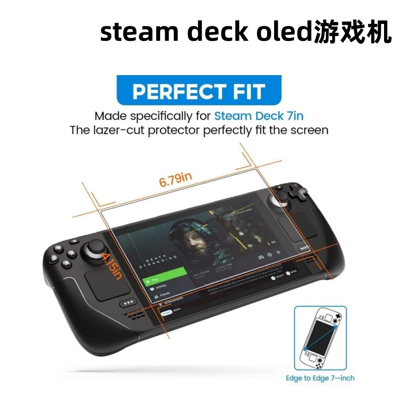 Vapor aplicable deckled consola de juegos película templada arco Borde de aluminio de alta cubierta de pantalla completa película protectora esmerilada azul