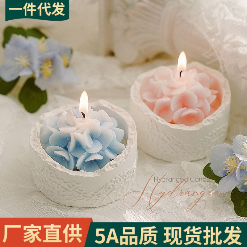 Artesanos de cera de bananas, decoración de la atmósfera, regalo de Qixi, perfume, regalo de cumpleaños, cera de copa de hortenida