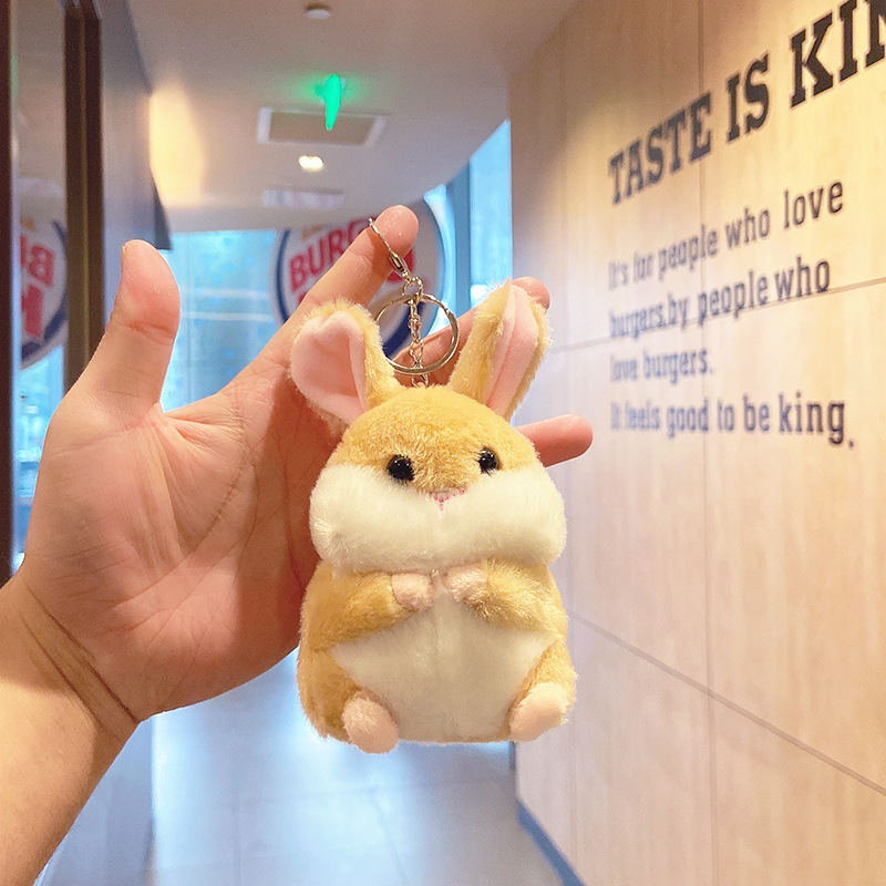 可爱仓鼠兔钥匙扣挂饰玩偶书包挂件毛绒玩具批发迷你布娃娃小公仔|undefined