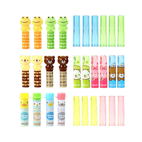 Deli Pencil Cap Pencil Cover Primary School Student Protective Cover Pen Cap Cartoon Cute Silicone Decorative Protective Cap Wholesale