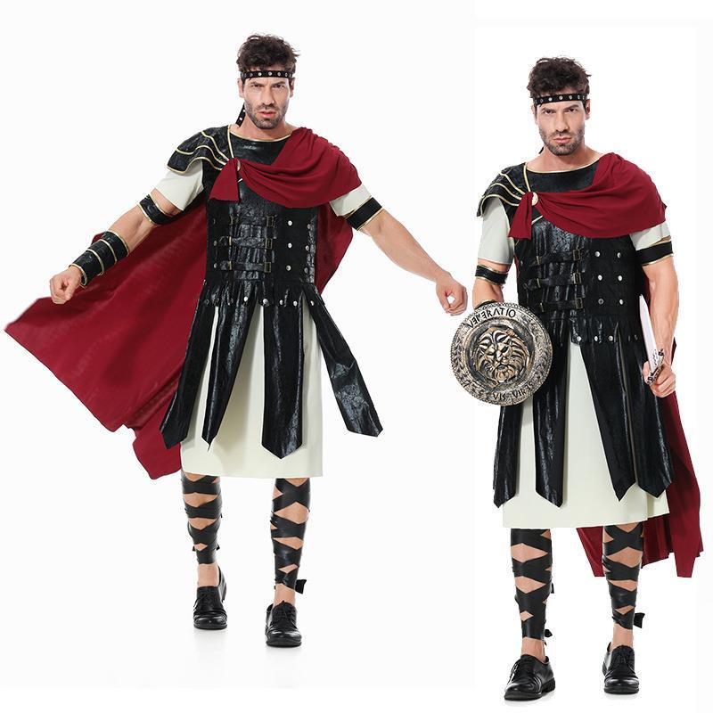 Nuevo Halloween antiguo romano Guerrero escudo espada gladiador Cosplay juego de rol traje entre padres e hijos traje