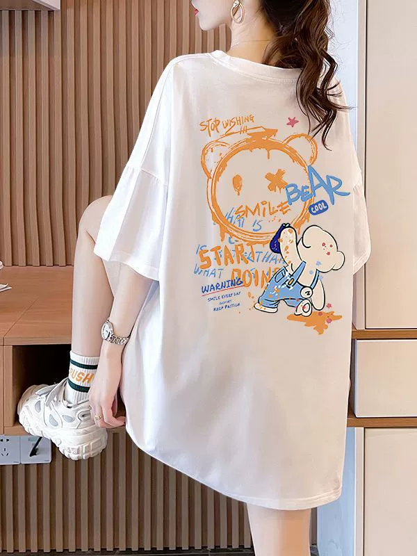 Short Sleeve T-Shirt kids, cotton, Korean oversized summer style, plus sizes S–3XL