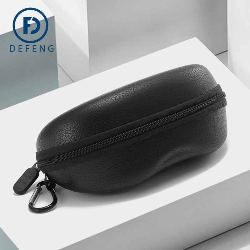 Large Glasses Box Sunglasses Box Zipper Box Sports Sunglasses Box Glasses Packaging Box Black Hard Leather Box
