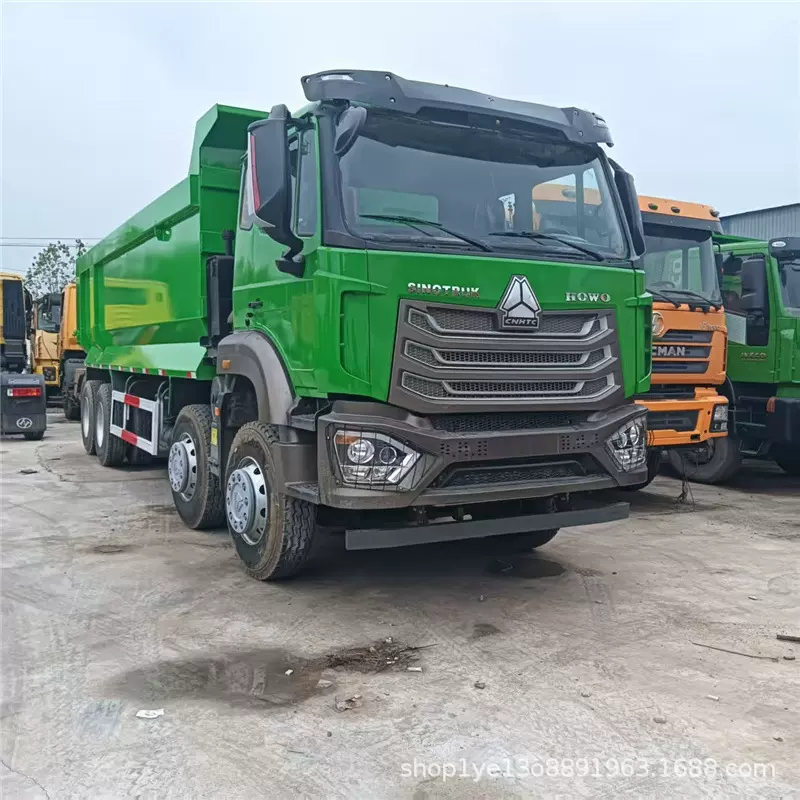 出口二手豪沃重卡自卸车HOWO371/375马力自卸车前四后八轮U型车箱