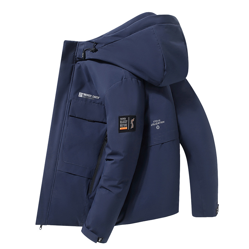 Herrenbekleidung Winter Herren Baumwolljacke Herren kurze Mode warme Kapuzenjacke dicke trendige Jacke_voghion.com