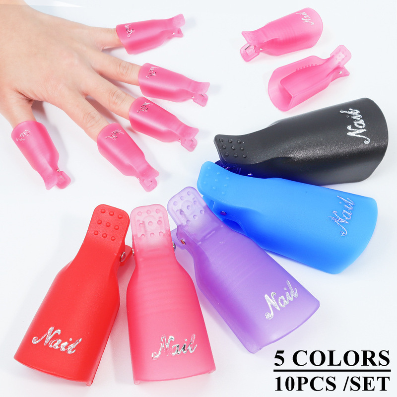 Nail Polish Remover Clips, 10 Pieces in a Box, Nail Polish Gel Removal Tool, Reusable Finger Covers Nail Polish Remover Clips, 10 Pieces in a Box, Nail Polish Gel Removal Tool, Reusable Finger Covers