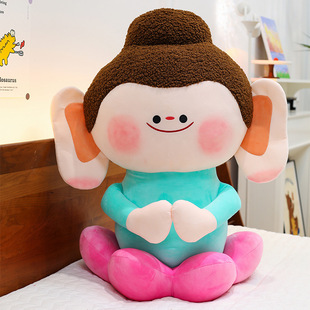 Yungang Grottoes Buddha Small Companion Large Lotus Small Buddha Cultural and Creative Souvenir Plush Doll Large Lotus Buddha Companion