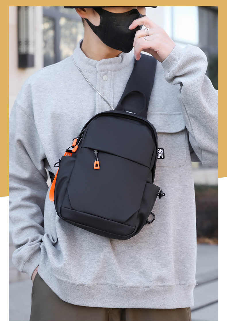 New men's chest bag, crossbody bag, fashionable small bag, cross-border multi-functional waist bag, water-resistant chest bag, outdoor sports undefined