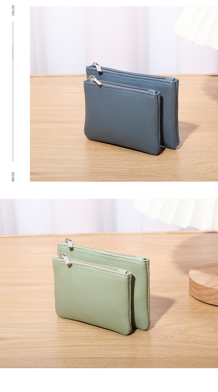 Women's Solid Color Pu Leather Zipper Coin Purses display picture 4