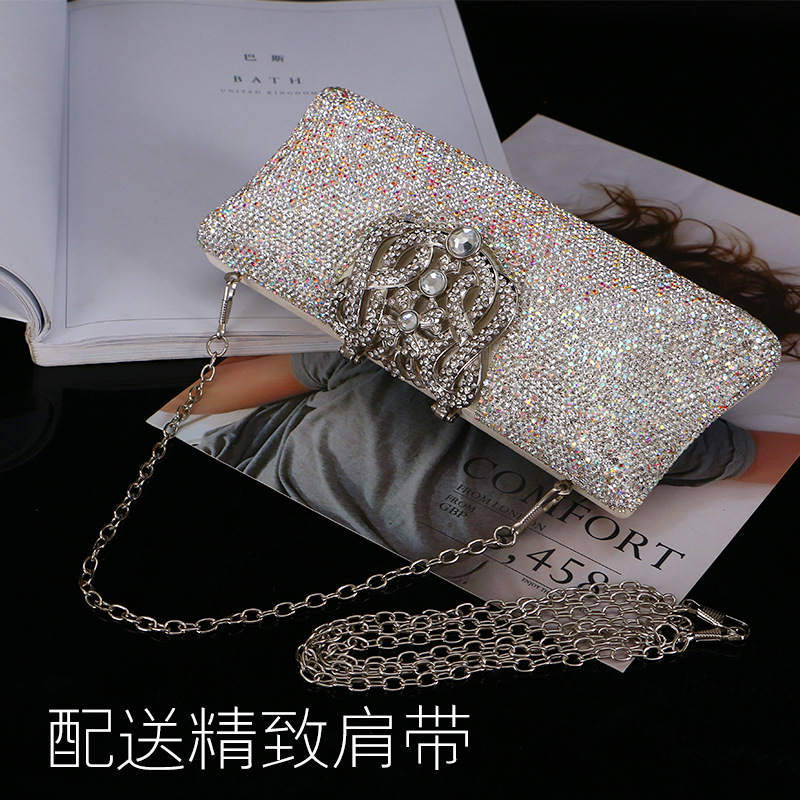 Women's Rhinestone Clutch Bag - Elegant Diamond-Encrusted Evening Bag For Parties, Banquets, And Qipao Outfits - Thumbnail 4