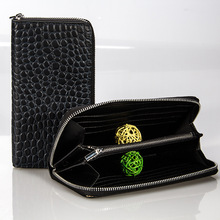 跨境电商热销PU皮革鳄鱼纹长款钱包定制长款男士钱包DIY礼物
