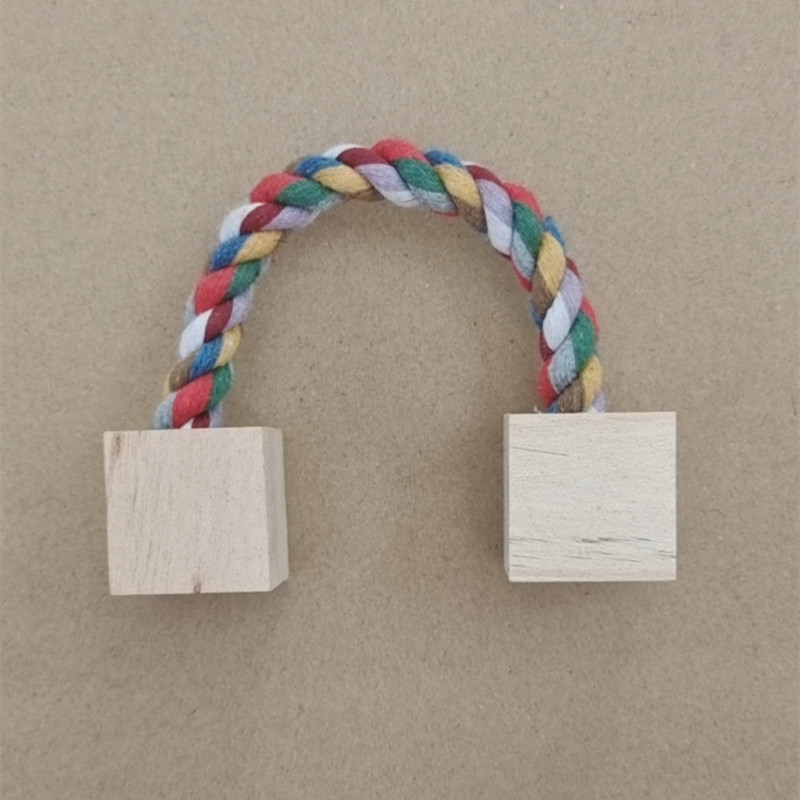 코튼 로프 더블 나무 블록