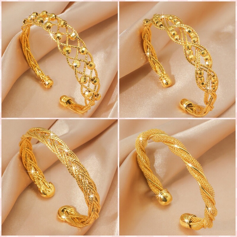 European and American Cross-Border Popular Sand Gold Twist Bead Bracelet for Women, Long-Lasting, Light Luxury Fashion Jewelry, Xiyin Hot Sale