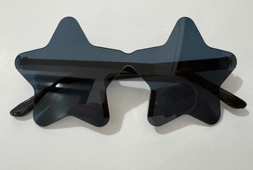 Nueva personalidad de color caramelo sin marco gafas de sol de estrellas fiesta extraña gafas de sol de pentagrama image 10