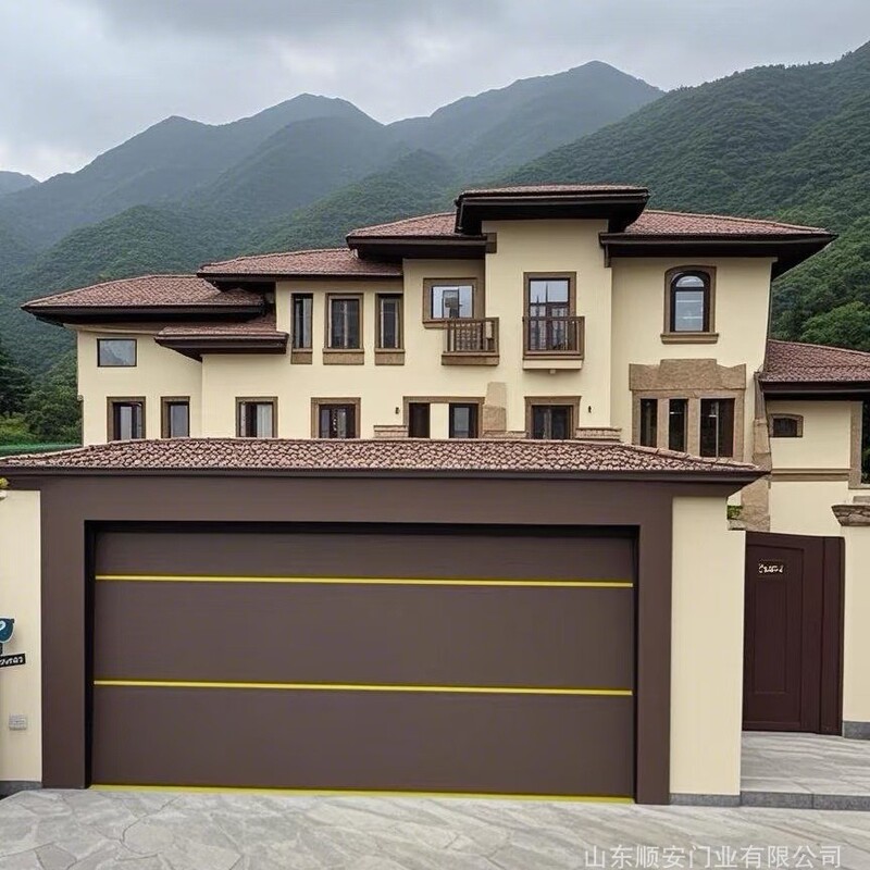 Underground Garage Automatic Recognition Flip-Up Door, Color Steel Plate Electric Rolling Shutter Door, European-Style Luxury Villa Garage Door