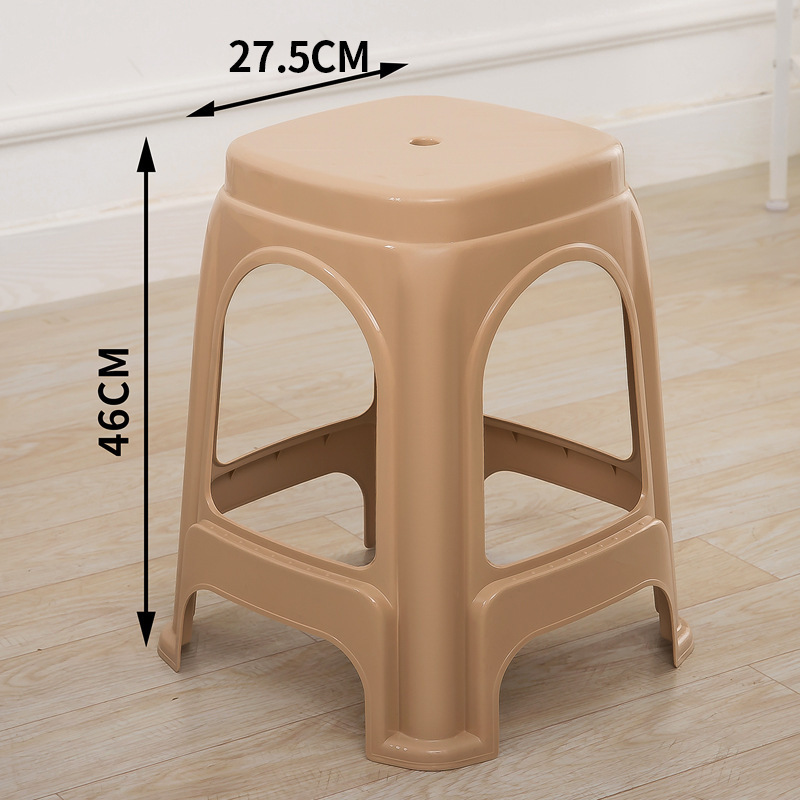 Taburetes de plástico sala de estar doméstica gruesa taburetes de mesa de comedor para adultos taburetes económicos sillas de goma fabricantes taburetes altos idea simple