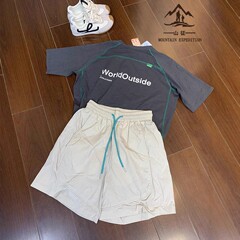 ハイエンドグレー速乾フィットネススポーツ半袖Tシャツイントレンド夏薄手サイクリング速乾ショーツアウトドア機能パンツ