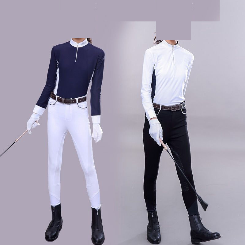 Outdoor Horseback Riding Training Long-Sleeved Girls' Knight Training Competition Equipment Kidsren's Equestrian Tops T-Shirt Quick-Drying Clothing