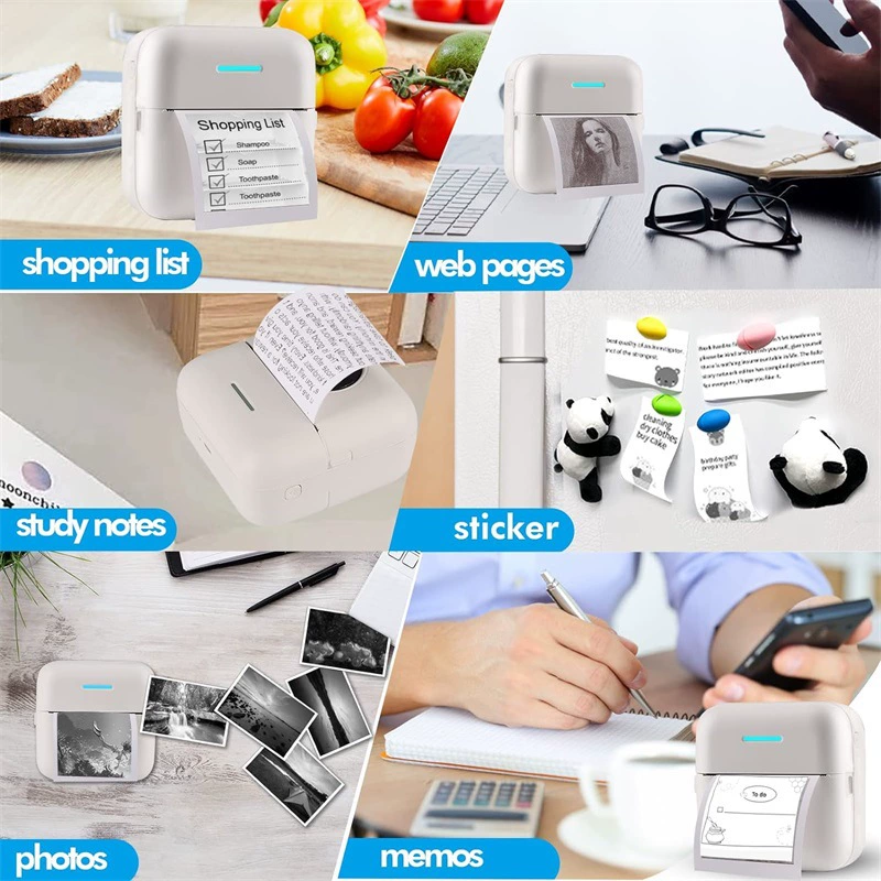 Mini Wireless Printer X5, Bluetooth 4.0, Thermal Photo Printer, Compact 135×60×155 mm