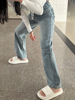 Retro spring loose straight jeans, small design trousers