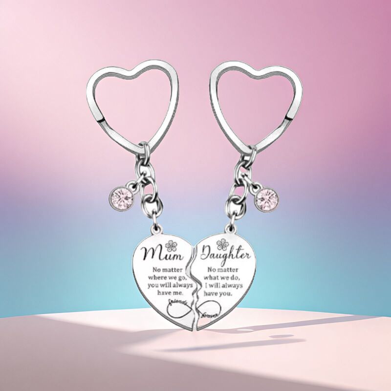 Mother's Day Love Keychain New SHORT BEST FRI Pendant Stainless Steel Spelling Heart Couple Necklace Gift