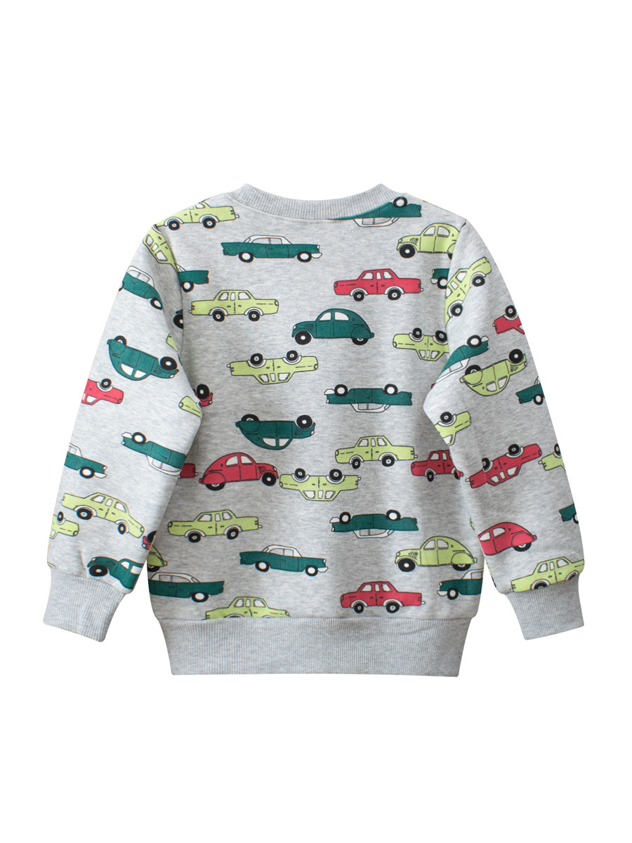 27 niños marca ropa para niños Otoño de los hombres de grano polar forrado de lana suéter de los niños de dibujos animados coche ropa de bebé entrega de una sola pieza image 6
