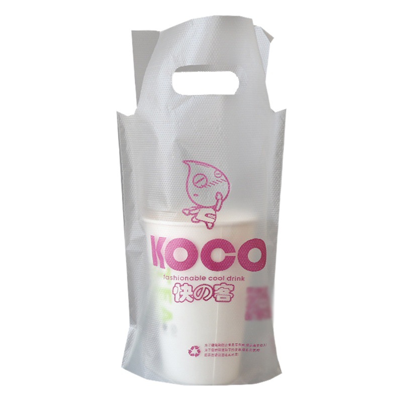 Engrosado solo doble taza de leche té bolsa de embalaje una taza para llevar bebida Cola de leche de soja bolsa de impresión 100 unids/bolsa