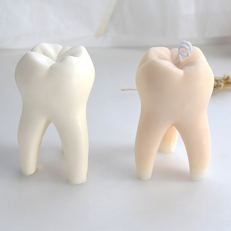 New Large-Size Tooth-Shaped Candle Mold | Creative Tooth-Shaped Aroma Wax Candle & Plaster Silicone Mold | Factory Direct Sales