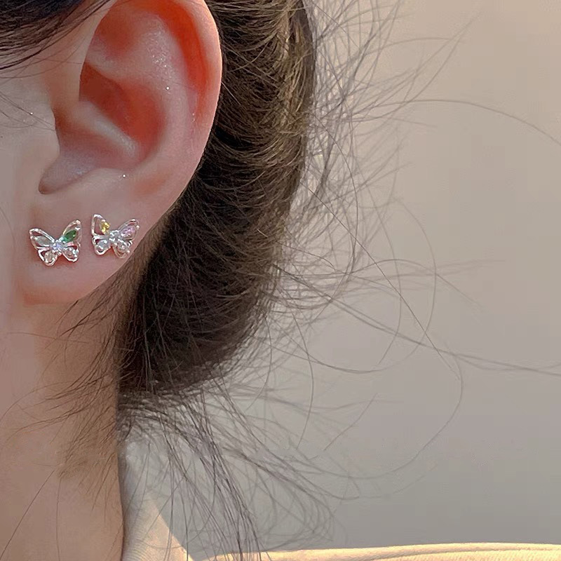 Sweet Heart Shape Flower Copper Plating Inlay Pearl Zircon Drop Earrings Ear Studs 1 Pair