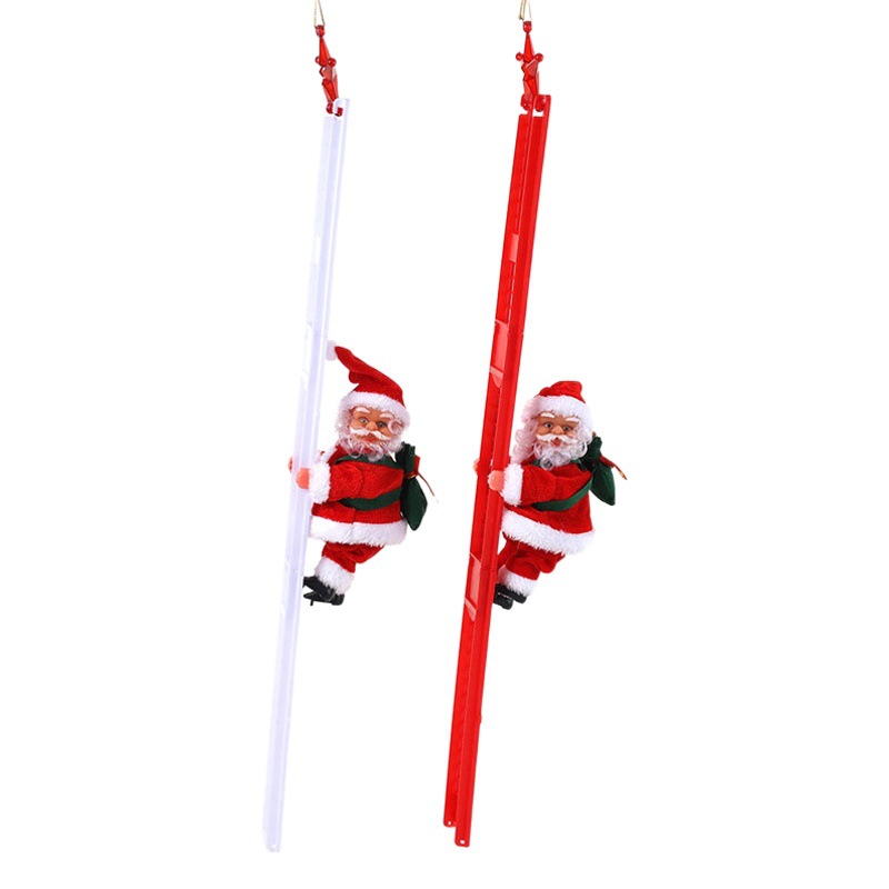 Creativo Navidad eléctrica música escalada cuentas escalera Santa Claus muñeca juguete de los niños Navidad pequeño regalo